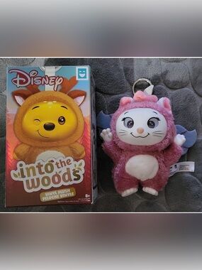 Disney Pink and White Into the Woods Plush Keychain Marie Open Box